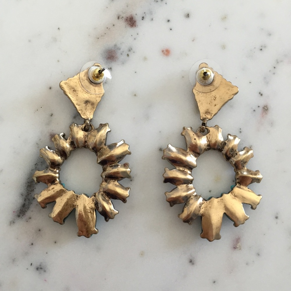 🆑 "Irina" Earrings || Blue & Clear Crystal - Picture 3 of 13